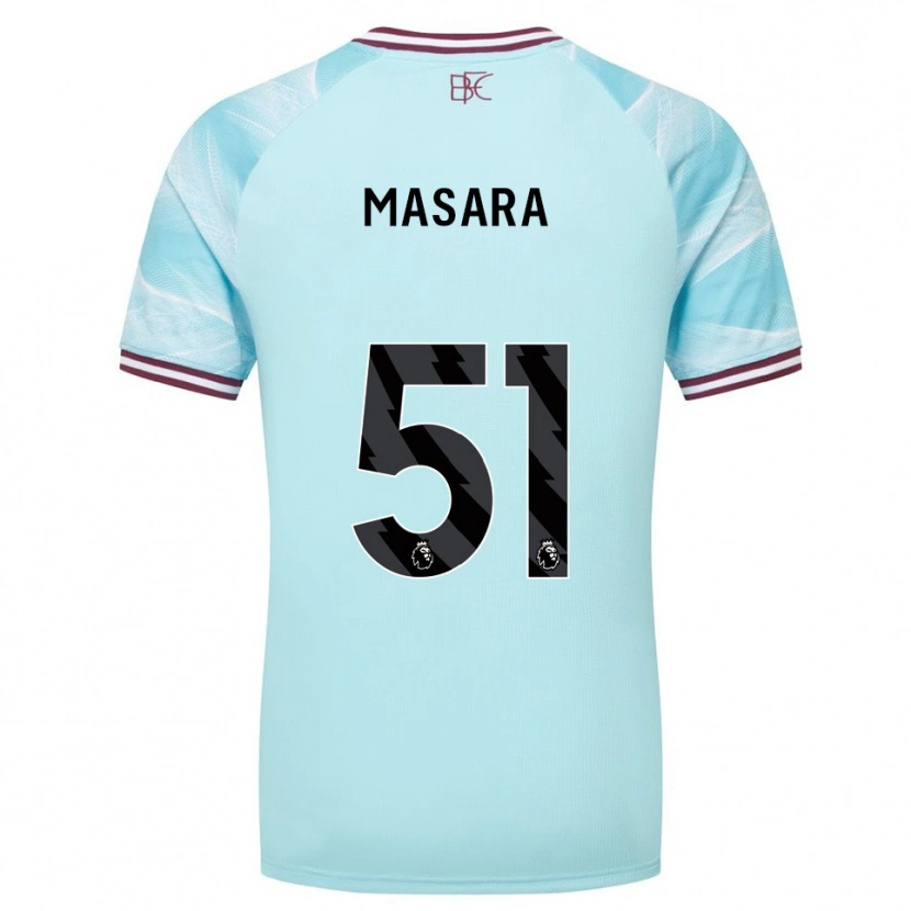 Danxen Niño Camiseta Vernon Masara #51 Celeste Borgoña 2ª Equipación 2025/26 La Camisa