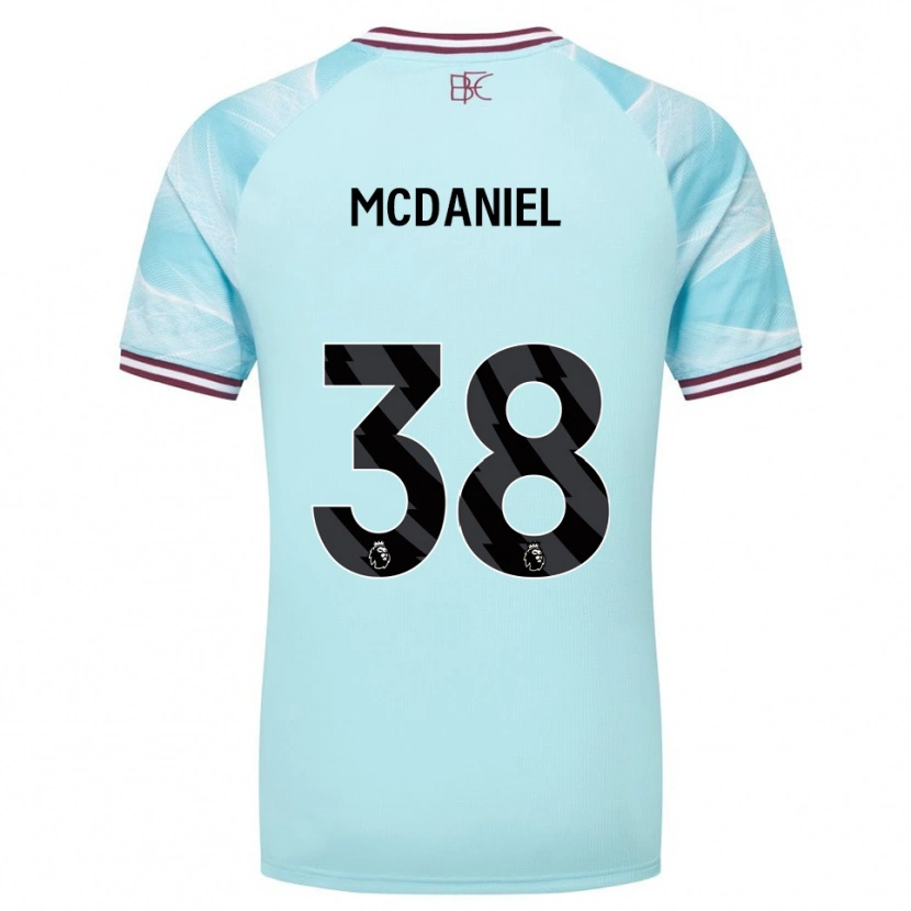 Danxen Niño Camiseta Louise Mcdaniel #38 Celeste Borgoña 2ª Equipación 2025/26 La Camisa