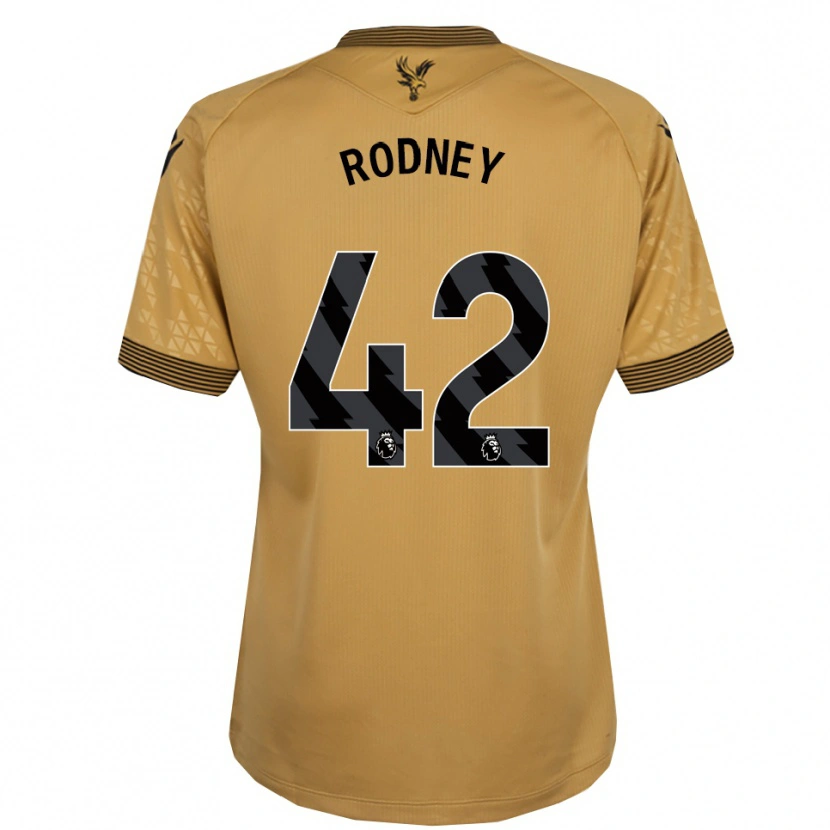 Danxen Niño Camiseta Kaden Rodney #42 Oro Negro 2ª Equipación 2025/26 La Camisa