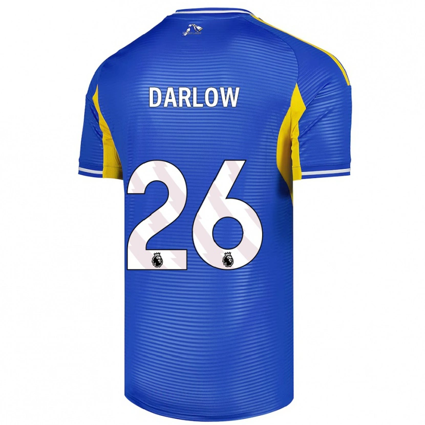 Danxen Niño Camiseta Karl Darlow #26 Azul Amarillo 2ª Equipación 2025/26 La Camisa
