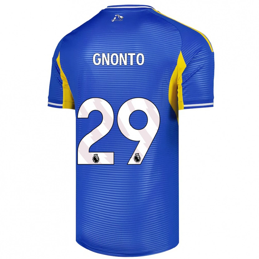 Danxen Niño Camiseta Wilfried Gnonto #29 Azul Amarillo 2ª Equipación 2025/26 La Camisa