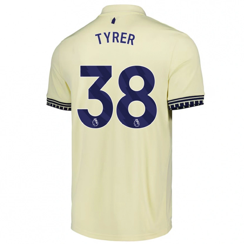 Danxen Niño Camiseta Harry Tyrer #38 Blanco Roto Negro 2ª Equipación 2025/26 La Camisa