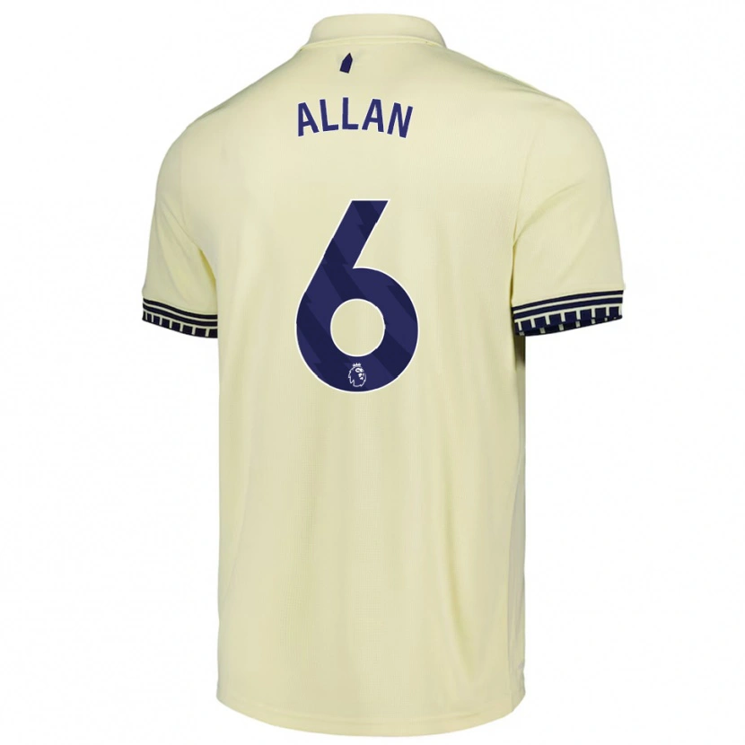 Danxen Niño Camiseta Allan #6 Blanco Roto Negro 2ª Equipación 2025/26 La Camisa