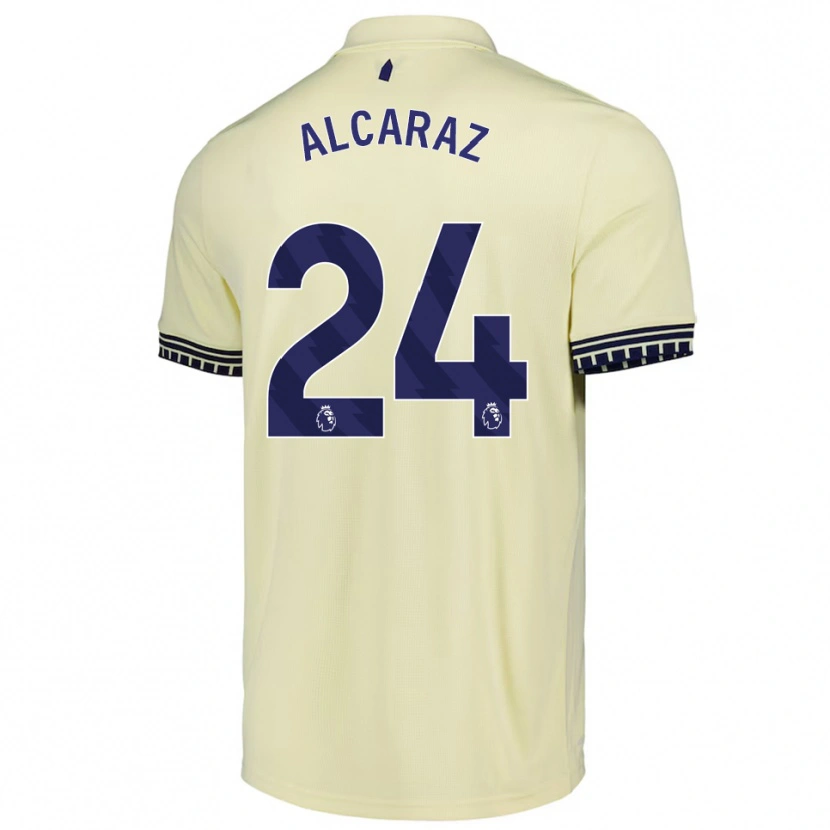 Danxen Niño Camiseta Carlos Alcaraz #24 Blanco Roto Negro 2ª Equipación 2025/26 La Camisa