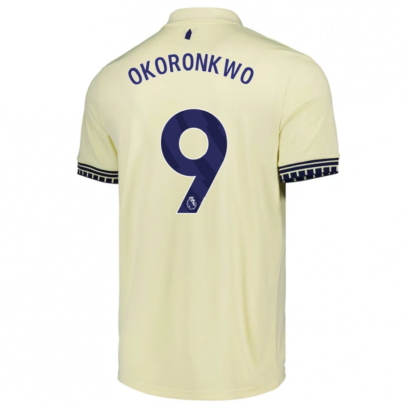 Danxen Niño Camiseta Francis Okoronkwo #9 Blanco Roto Negro 2ª Equipación 2025/26 La Camisa