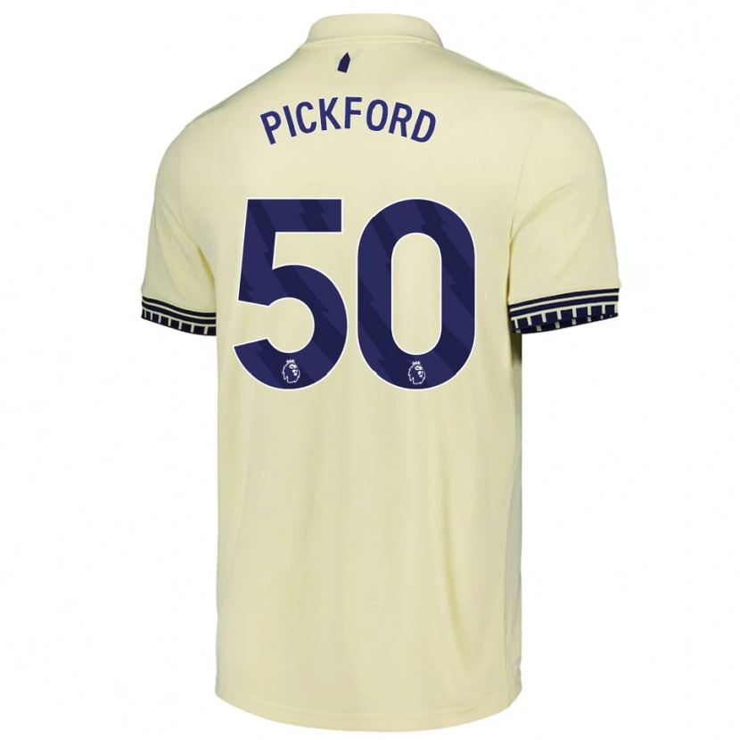 Danxen Niño Camiseta George Pickford #50 Blanco Roto Negro 2ª Equipación 2025/26 La Camisa