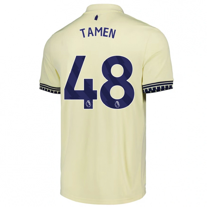 Danxen Niño Camiseta William Tamen #48 Blanco Roto Negro 2ª Equipación 2025/26 La Camisa