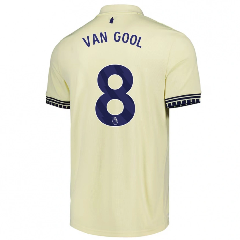 Danxen Niño Camiseta Rosa Van Gool #8 Blanco Roto Negro 2ª Equipación 2025/26 La Camisa