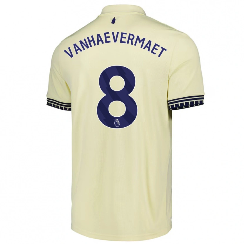 Danxen Niño Camiseta Justine Vanhaevermaet #8 Blanco Roto Negro 2ª Equipación 2025/26 La Camisa