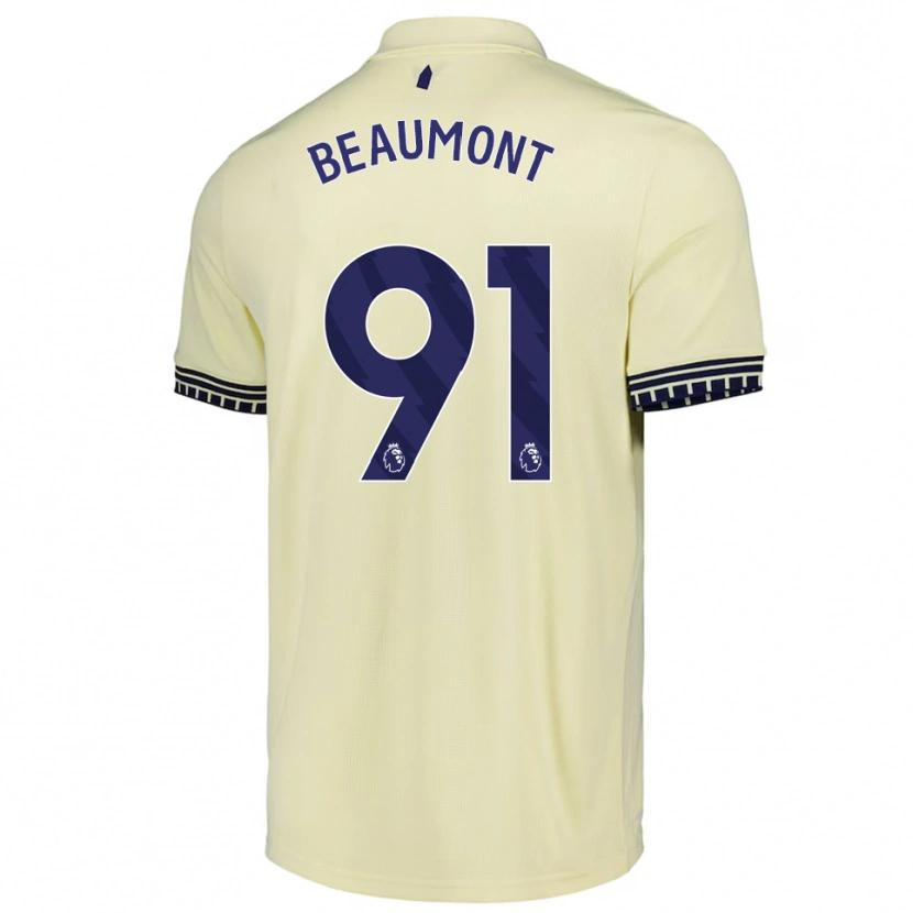 Danxen Niño Camiseta Jacob Beaumont-Clark #91 Blanco Roto Negro 2ª Equipación 2025/26 La Camisa