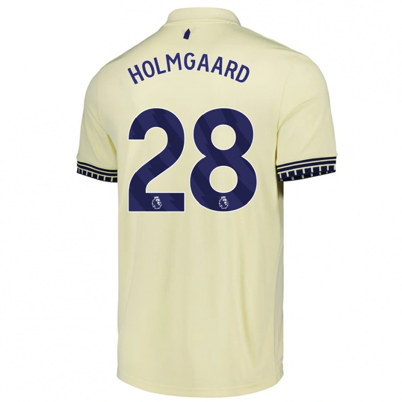 Danxen Niño Camiseta Karen Holmgaard #28 Blanco Roto Negro 2ª Equipación 2025/26 La Camisa