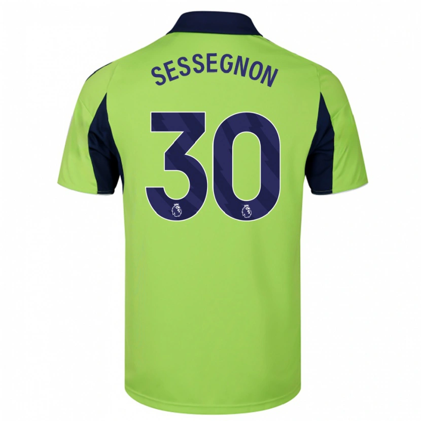 Danxen Niño Camiseta Ryan Sessegnon #30 Verde Marino Blanco 2ª Equipación 2025/26 La Camisa