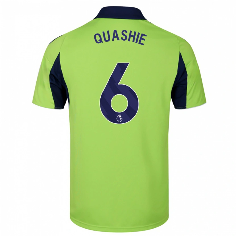Danxen Niño Camiseta Jayden Quashie #6 Verde Marino Blanco 2ª Equipación 2025/26 La Camisa