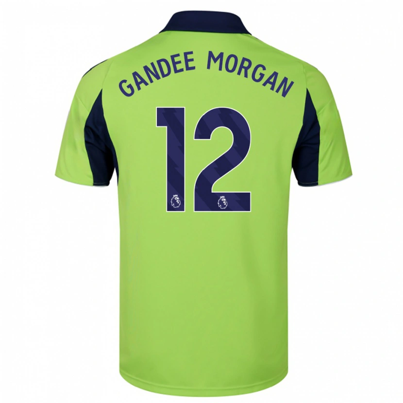 Danxen Niño Camiseta Stella Gandee Morgan #12 Verde Marino Blanco 2ª Equipación 2025/26 La Camisa