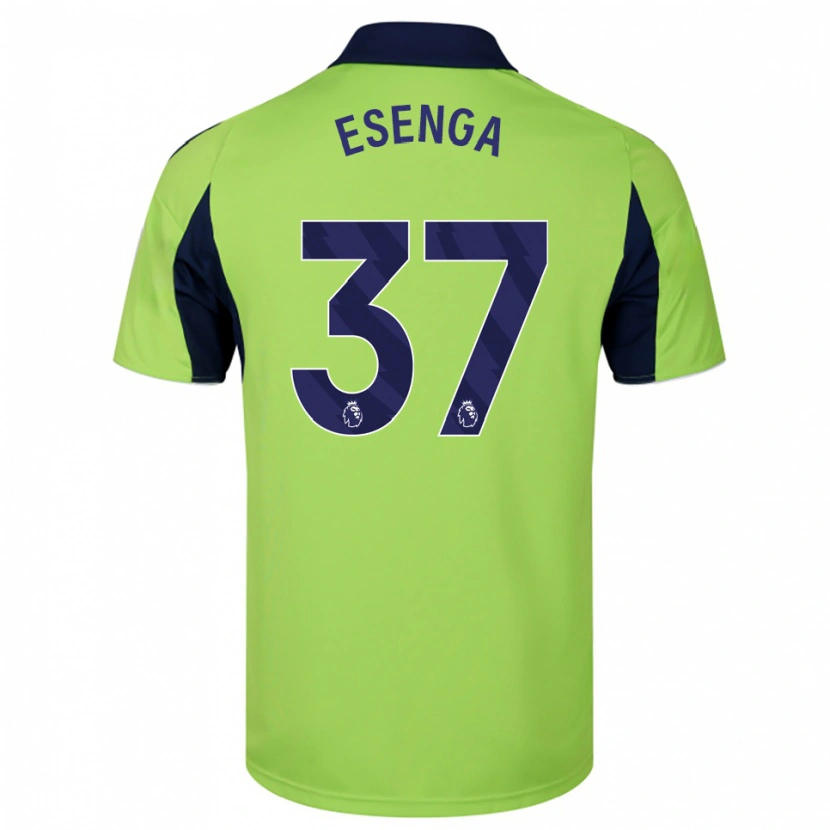 Danxen Niño Camiseta Jonathan Esenga #37 Verde Marino Blanco 2ª Equipación 2025/26 La Camisa