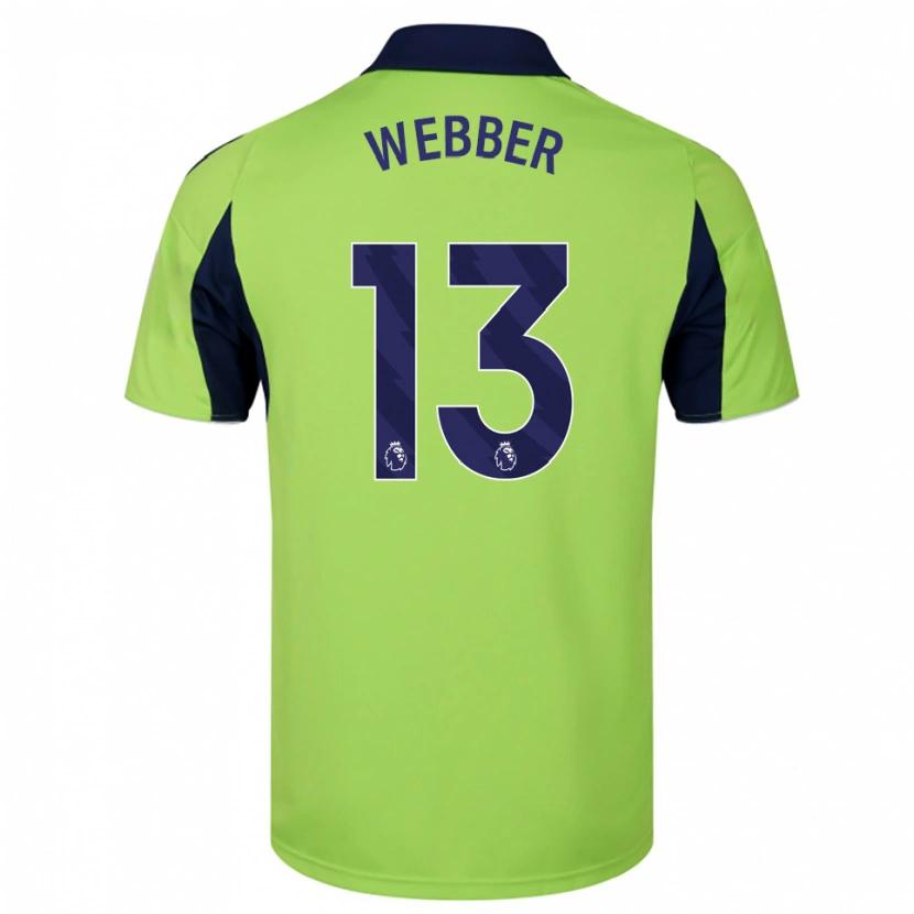 Danxen Niño Camiseta Amber Webber #13 Verde Marino Blanco 2ª Equipación 2025/26 La Camisa