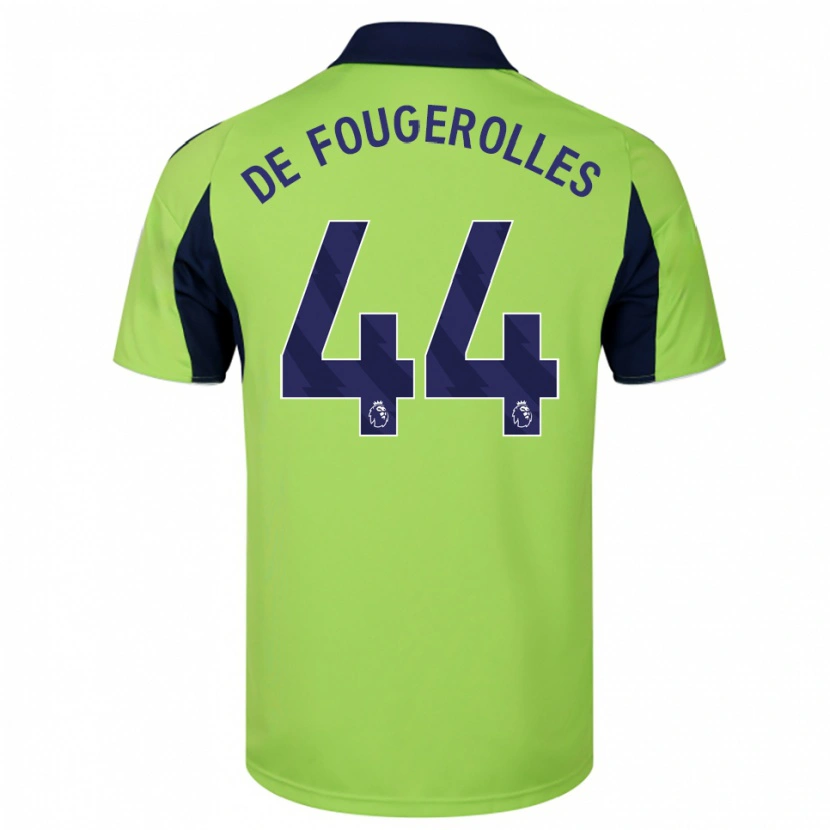 Danxen Niño Camiseta Luc De Fougerolles #44 Verde Marino Blanco 2ª Equipación 2025/26 La Camisa