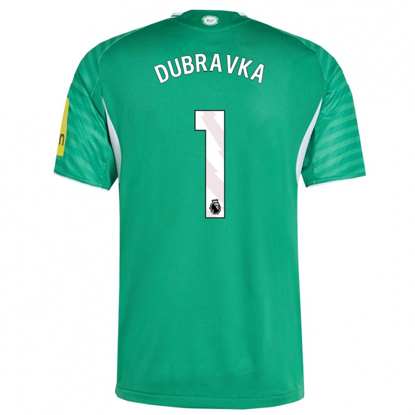 Danxen Niño Camiseta Martin Dúbravka #1 Verde Blanco 2ª Equipación 2025/26 La Camisa