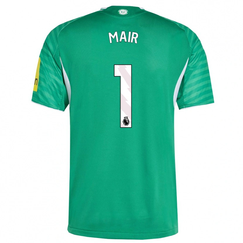 Danxen Niño Camiseta George Mair #1 Verde Blanco 2ª Equipación 2025/26 La Camisa