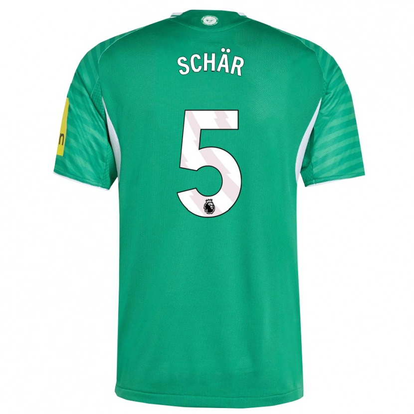 Danxen Niño Camiseta Fabian Schär #5 Verde Blanco 2ª Equipación 2025/26 La Camisa
