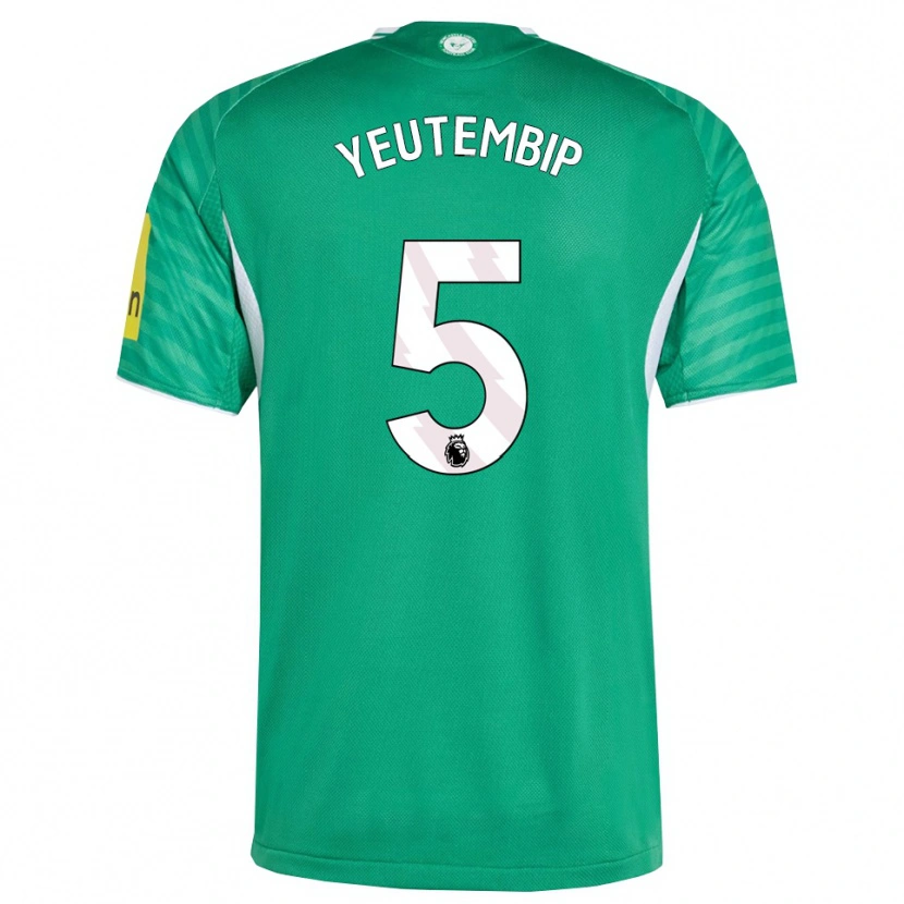 Danxen Niño Camiseta Lesecond Yeutembip #5 Verde Blanco 2ª Equipación 2025/26 La Camisa