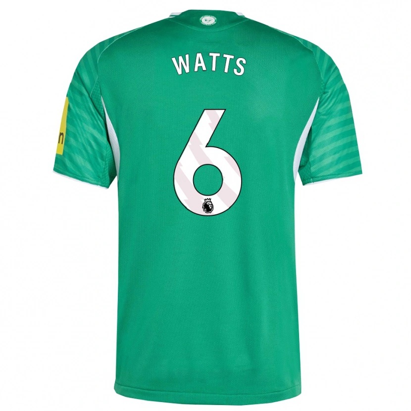 Danxen Niño Camiseta Logan Watts #6 Verde Blanco 2ª Equipación 2025/26 La Camisa
