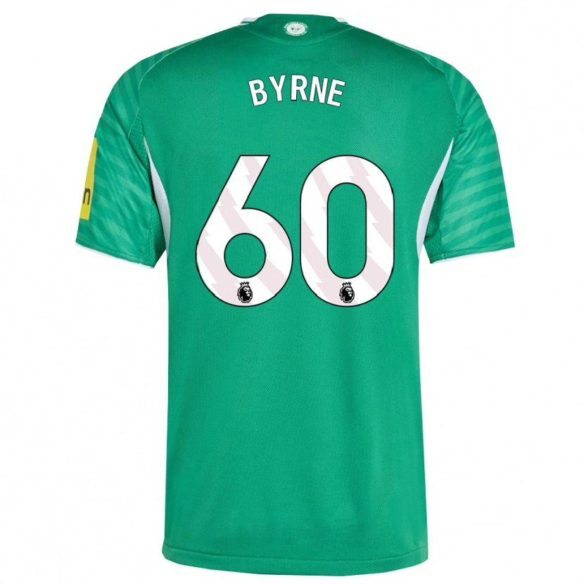 Danxen Niño Camiseta Reece Byrne #60 Verde Blanco 2ª Equipación 2025/26 La Camisa