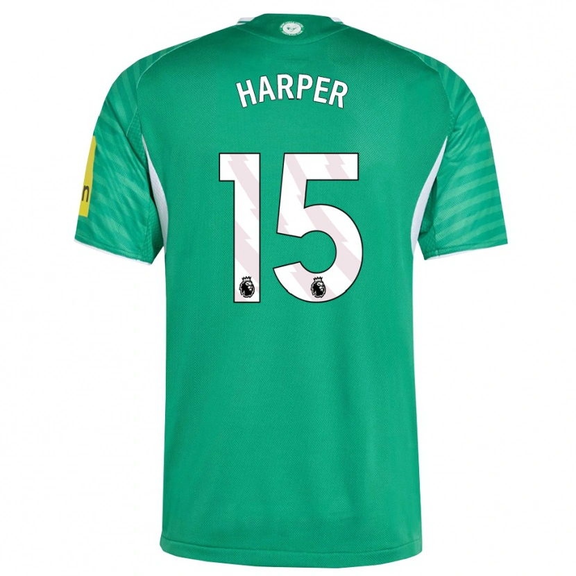 Danxen Niño Camiseta Fraser Harper #15 Verde Blanco 2ª Equipación 2025/26 La Camisa