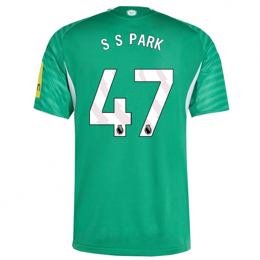 Danxen Niño Camiseta Seung-Soo Park #47 Verde Blanco 2ª Equipación 2025/26 La Camisa