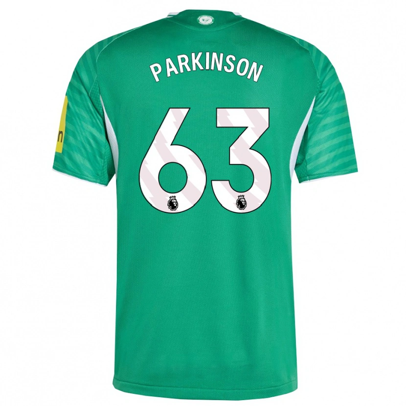 Danxen Niño Camiseta Ben Parkinson #63 Verde Blanco 2ª Equipación 2025/26 La Camisa