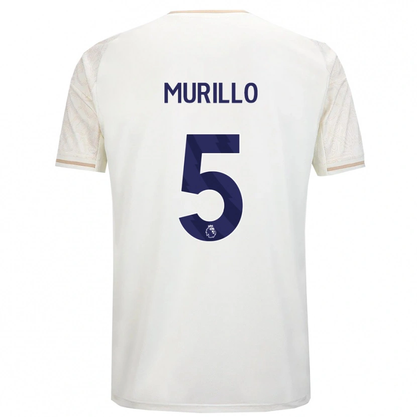 Danxen Niño Camiseta Murillo #5 Blanco Roto Negro 2ª Equipación 2025/26 La Camisa