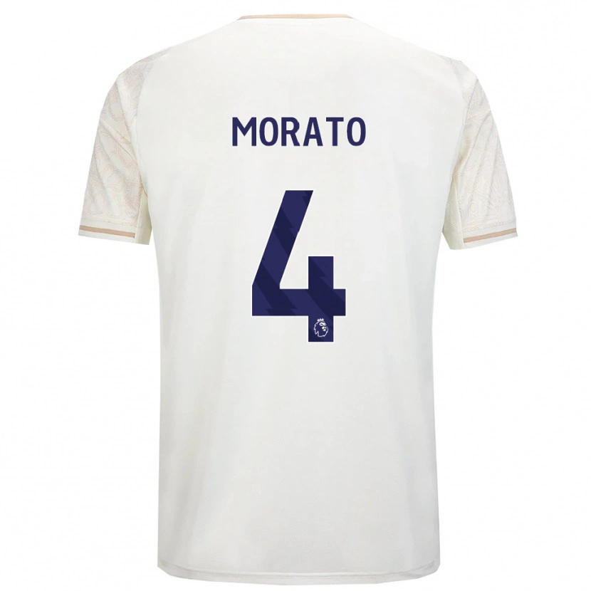 Danxen Niño Camiseta Morato #4 Blanco Roto Negro 2ª Equipación 2025/26 La Camisa