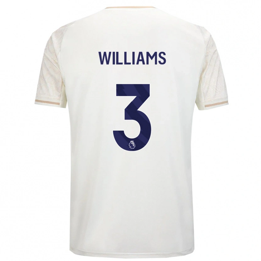 Danxen Niño Camiseta Neco Williams #3 Blanco Roto Negro 2ª Equipación 2025/26 La Camisa