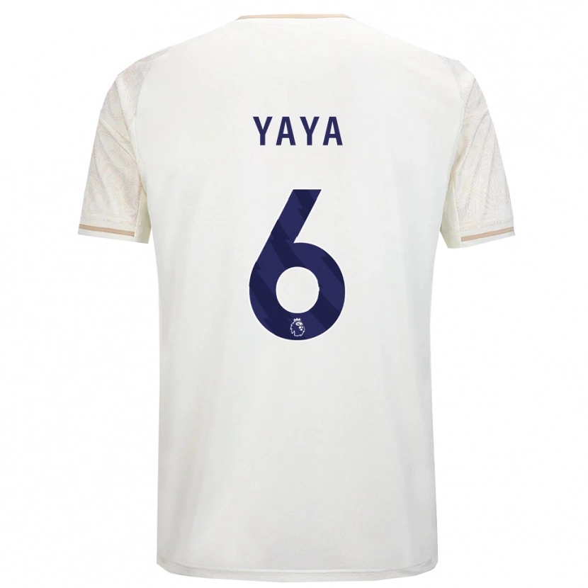Danxen Niño Camiseta Cherif Yaya #6 Blanco Roto Negro 2ª Equipación 2025/26 La Camisa