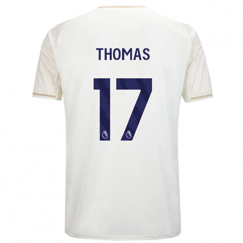 Danxen Niño Camiseta Freya Thomas #17 Blanco Roto Negro 2ª Equipación 2025/26 La Camisa