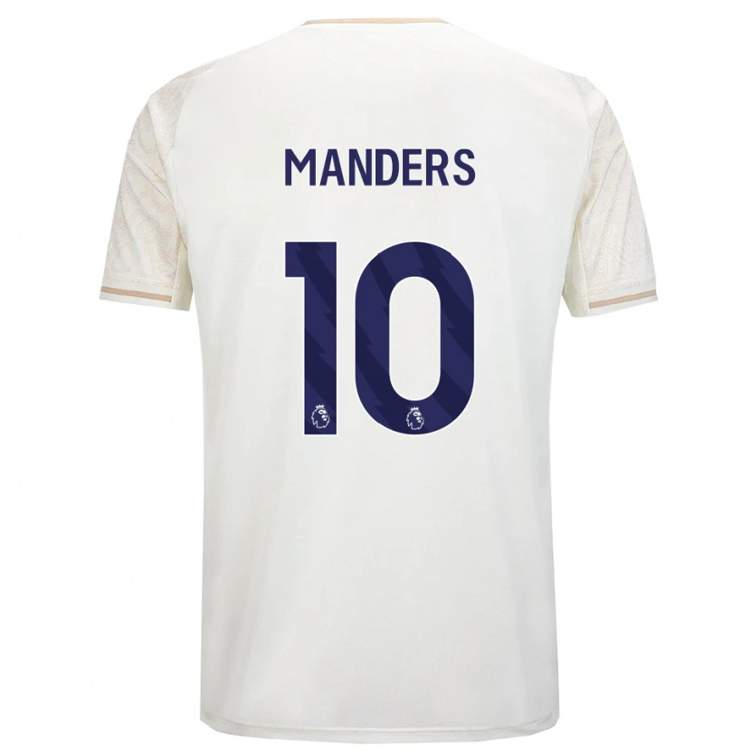 Danxen Niño Camiseta Holly Manders #10 Blanco Roto Negro 2ª Equipación 2025/26 La Camisa