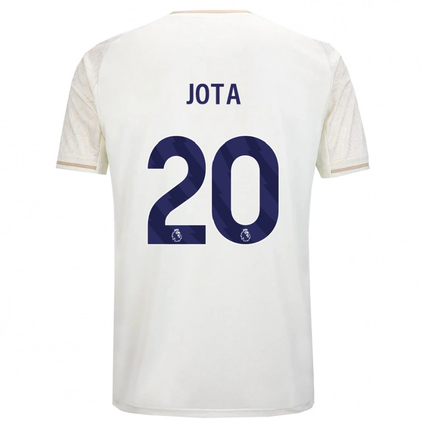 Danxen Niño Camiseta Jota Silva #20 Blanco Roto Negro 2ª Equipación 2025/26 La Camisa