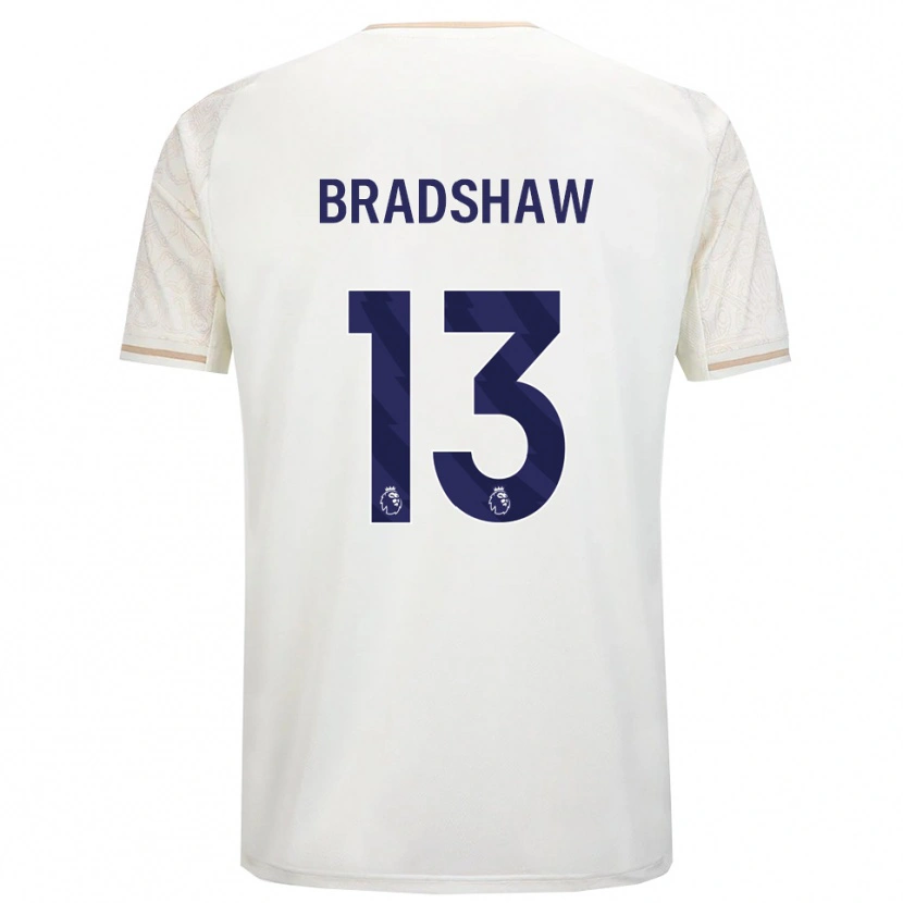 Danxen Niño Camiseta Kanye Bradshaw #13 Blanco Roto Negro 2ª Equipación 2025/26 La Camisa