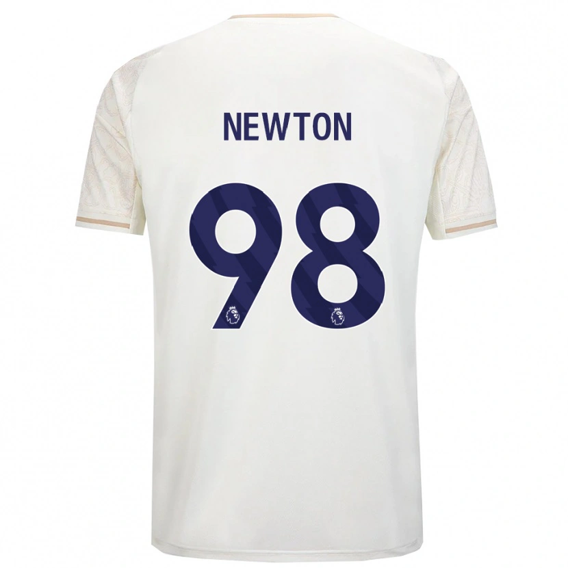 Danxen Niño Camiseta Jamie Newton #98 Blanco Roto Negro 2ª Equipación 2025/26 La Camisa