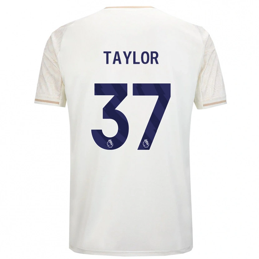 Danxen Niño Camiseta Dale Taylor #37 Blanco Roto Negro 2ª Equipación 2025/26 La Camisa
