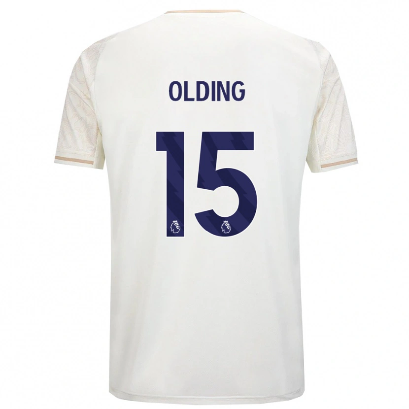 Danxen Niño Camiseta Hollie Olding #15 Blanco Roto Negro 2ª Equipación 2025/26 La Camisa