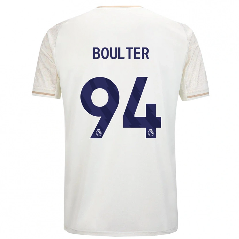 Danxen Niño Camiseta Evan Boulter #94 Blanco Roto Negro 2ª Equipación 2025/26 La Camisa