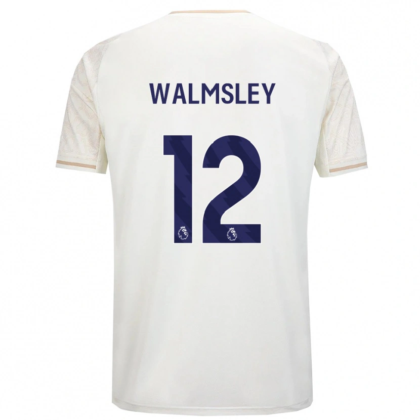 Danxen Niño Camiseta Joseph Walmsley #12 Blanco Roto Negro 2ª Equipación 2025/26 La Camisa