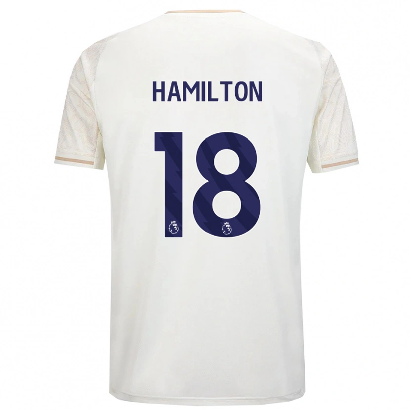 Danxen Niño Camiseta Caragh Hamilton #18 Blanco Roto Negro 2ª Equipación 2025/26 La Camisa