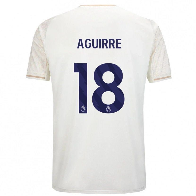 Danxen Niño Camiseta Aja Aguirre #18 Blanco Roto Negro 2ª Equipación 2025/26 La Camisa