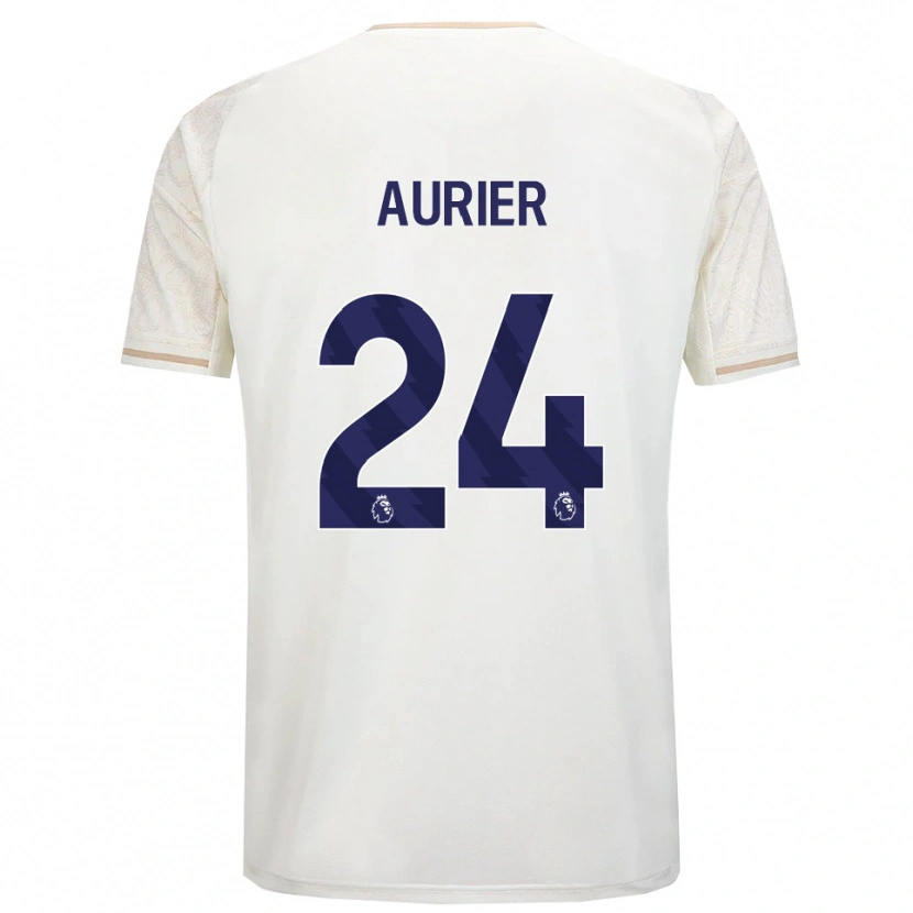 Danxen Niño Camiseta Serge Aurier #24 Blanco Roto Negro 2ª Equipación 2025/26 La Camisa