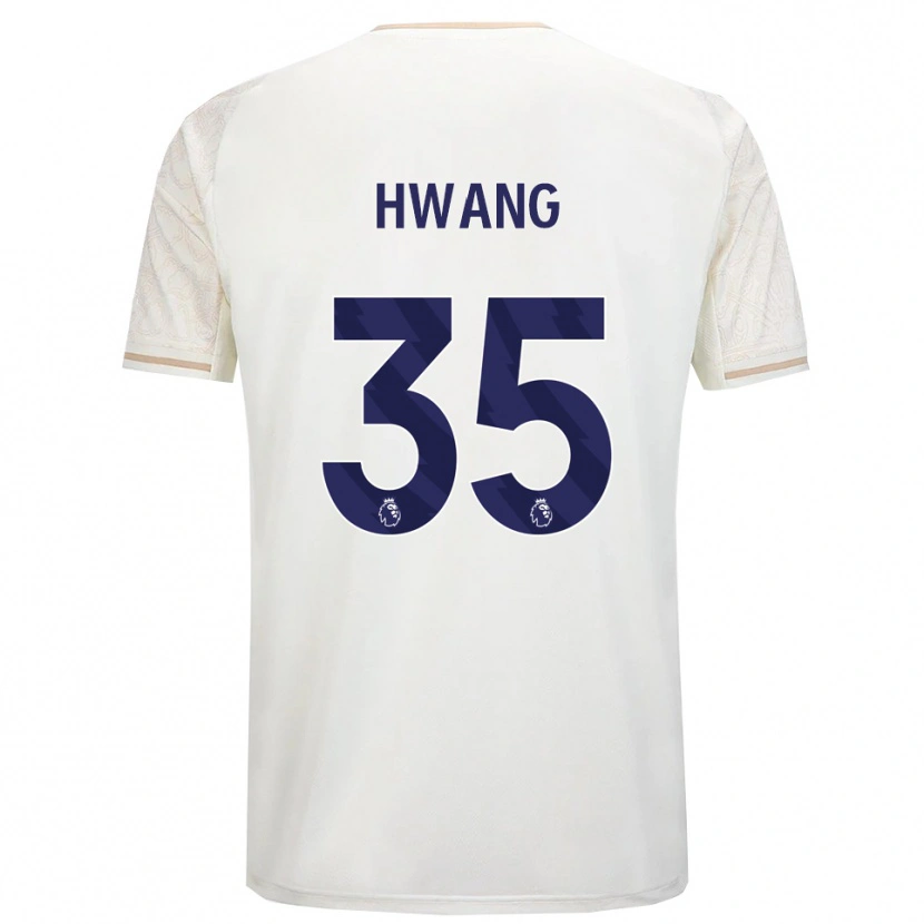 Danxen Niño Camiseta Ui-Jo Hwang #35 Blanco Roto Negro 2ª Equipación 2025/26 La Camisa