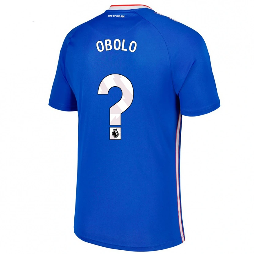 Danxen Niño Camiseta Daniel Obolo #0 Azul Blanco 2ª Equipación 2025/26 La Camisa