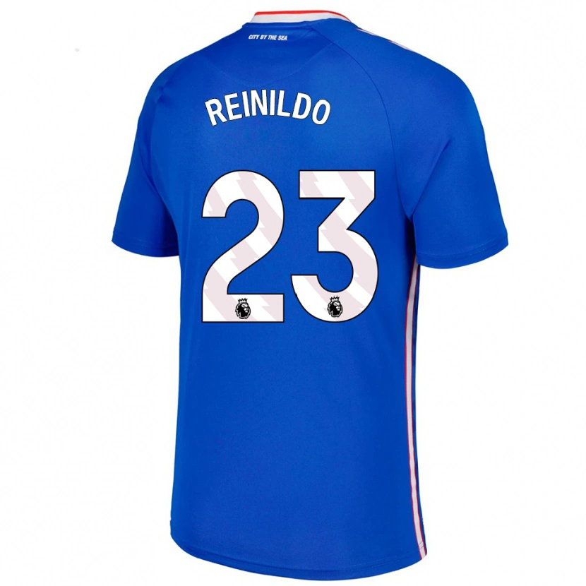 Danxen Niño Camiseta Reinildo Mandava #23 Azul Blanco 2ª Equipación 2025/26 La Camisa