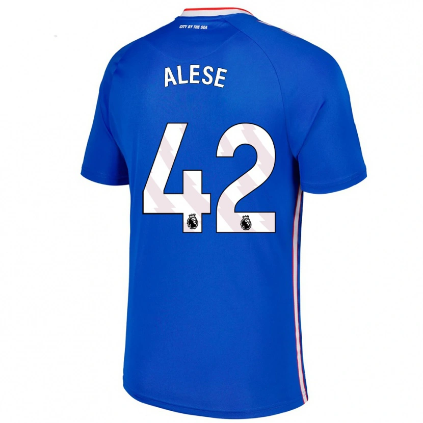 Danxen Niño Camiseta Aji Alese #42 Azul Blanco 2ª Equipación 2025/26 La Camisa